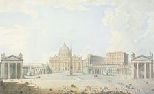 St. Peter's, the Basilica and the Piazza, Unknown date. Creator: Francesco Panini
