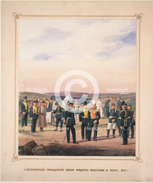 St. Petersburg Life-Guards Grenadier Regiment of King Frederick William III, 1871. Artist: Piratsky, Karl Karlovich (1813-1889)
