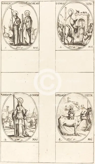 St. Philip and James the Less, Apostles; St. Anthanasius; The Invention of the Cross. Creator: Jacques Callot.