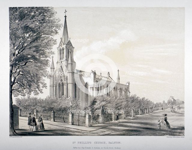 St Philip's Church, Dalston, Hackney, London, c1850.      Artist: CJ Greenwood