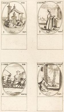 St. Phocas; St. Theophilus; St. Conon; Sts. Perpetua and Felicitas. Creator: Jacques Callot