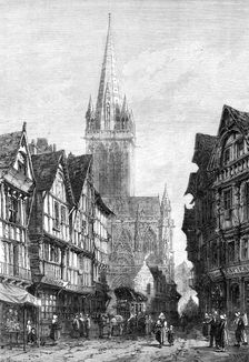 "St. Pierre, Caen", by S. Read, in the exhibition of the Society of Painters in Water-Colours, 1868. Creator: William James Palmer
