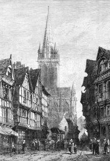 "St. Pierre, Caen", by S. Read, in the exhibition of the Society of Painters in Water-Colours, 1868. Creator: William James Palmer