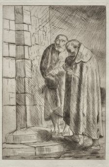 St. Pierre et St. Paul à la porte de M. Richard. Creator: Alphonse Legros (French, 1837-1911)