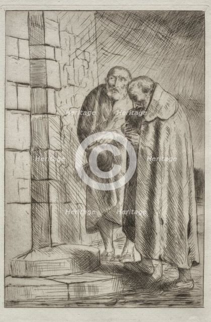 St. Pierre et St. Paul à la porte de M. Richard. Creator: Alphonse Legros (French, 1837-1911).