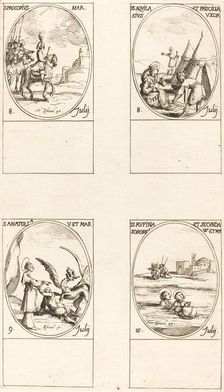 St. Procopius; Sts. Aquila and Prisca; St. Anatolia; Sts. Rufina and Secunda. Creator: Jacques Callot