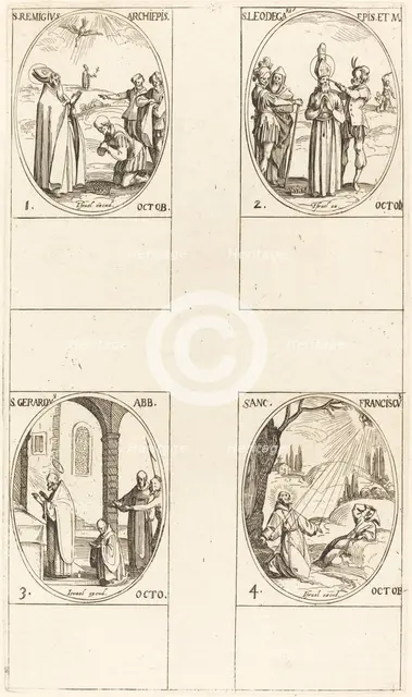 St. Remigius; St. Leodegarius; St. Gerard, Abbot; St. Francis of Assisi. Creator: Jacques Callot.