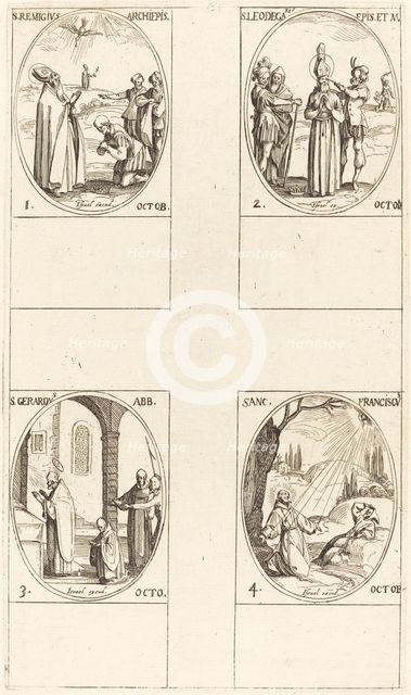 St. Remigius; St. Leodegarius; St. Gerard, Abbot; St. Francis of Assisi. Creator: Jacques Callot.