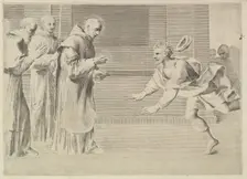 St. William, Duke of Aquitaine, Converted by St. Bernard. Creator: Claude Mellan