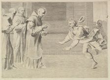 St. William, Duke of Aquitaine, Converted by St. Bernard. Creator: Claude Mellan