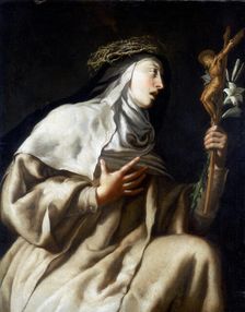 St Teresa of Avila before the Cross c1621-1663. Artist: Guido Cagnacci