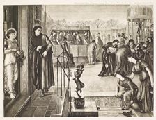 St Theophilus and the Angel - a Legend of the Martyrdom of St Dorothea, c1860s, (1900). Creator: Unknown