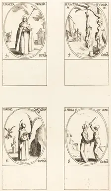 St. Theresa; St. Placidus and Flavia; St. Bruno; St. Faith. Creator: Jacques Callot