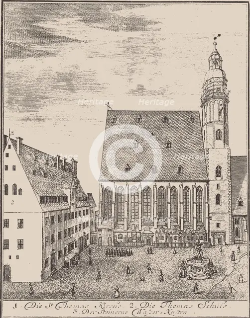 St. Thomas Church and St. Thomas School in Leipzig, 1723.