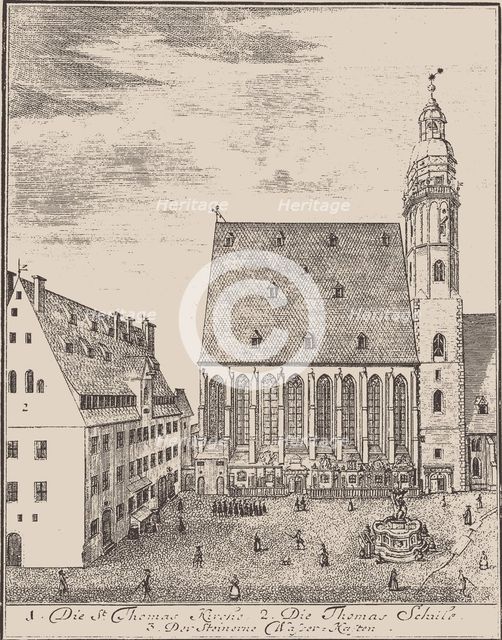 St. Thomas Church and St. Thomas School in Leipzig, 1723.