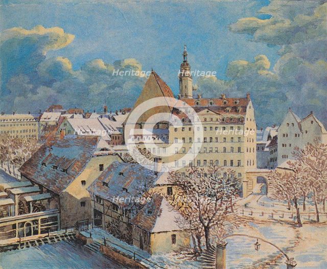 St. Thomas Church and St. Thomas School in Leipzig, 1838.