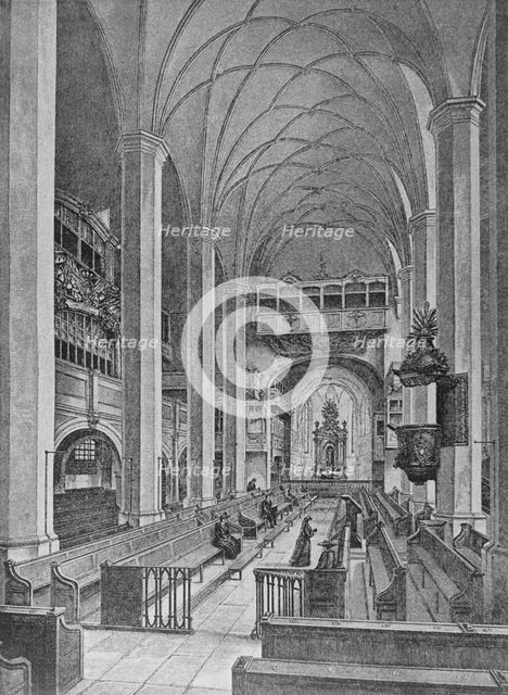 St. Thomas Church in Leipzig, Bach's grave, before 1885.