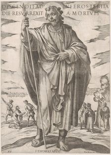 St. Thomas, from Christ, Mary and the Apostles late 16th century. Creator: Antonio Tempesta