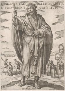 St. Thomas, from Christ, Mary and the Apostles late 16th century. Creator: Antonio Tempesta