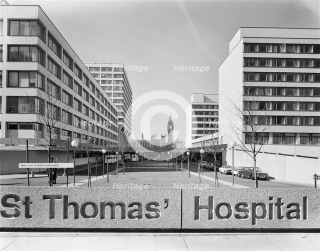 St Thomas' Hospital, Lambeth Palace Road, Lambeth, London, 28/02/1977. Creator: John Laing plc.