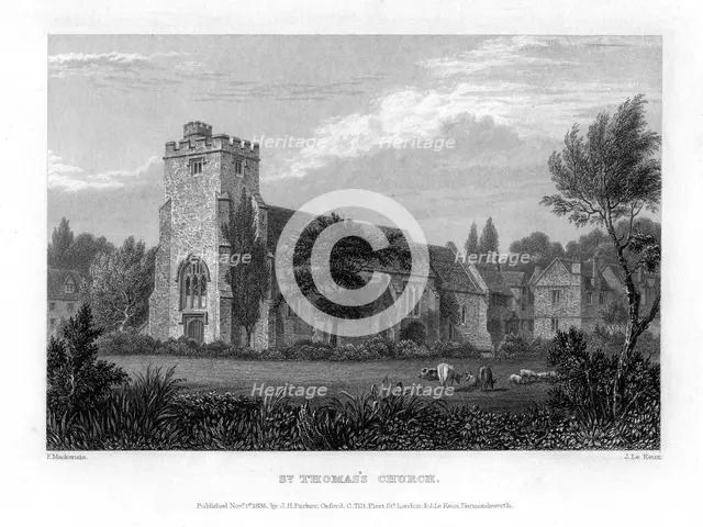 St Thomas's Church, Oxford, 1835.Artist: John Le Keux