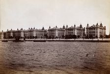 St Thomas's Hospital, Lambeth: exterior seen from across the Thames, c1890s. Creator: Unknown