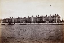 St Thomas's Hospital, Lambeth: exterior seen from across the Thames. Creator: Unknown