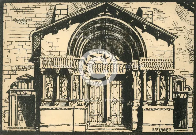 'St-Trophime - Le Portail - The Portal of the Church of St-Trophime', c1920s. Creator: E Laget.