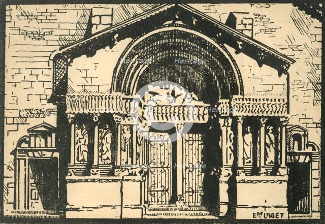 'St-Trophime - Le Portail - The Portal of the Church of St-Trophime', c1920s. Creator: E Laget.