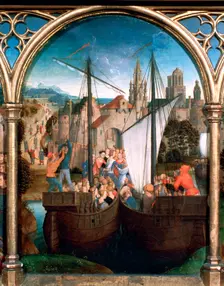 St Ursula Shrine, Arrival in Basle 1489. Artist: Hans Memling
