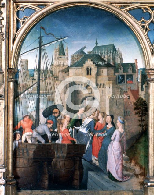 'St Ursula Shrine, Arrival in Cologne', 1489. Artist: Hans Memling
