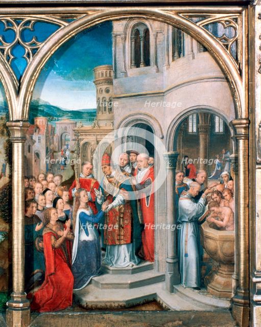 'St Ursula Shrine, Arrival in Rome', 1489. Artist: Hans Memling