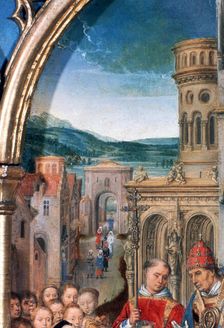 St Ursula Shrine, Arrival in Rome Detail, 1489. Artist: Hans Memling