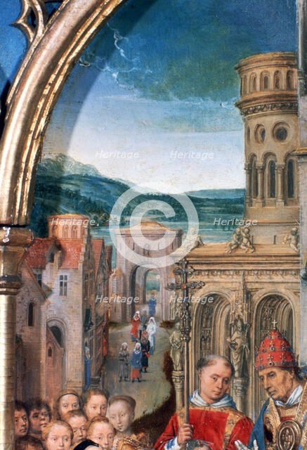 'St Ursula Shrine, Arrival in Rome', Detail, 1489. Artist: Hans Memling