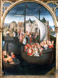 St Ursula Shrine, Departure from Basle 1489. Artist: Hans Memling
