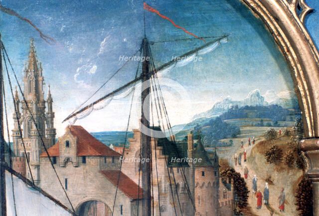'St Ursula Shrine, Departure from Basle', Detail, 1489. Artist: Hans Memling