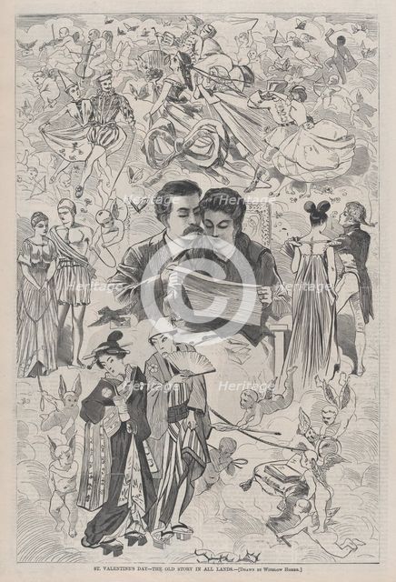 St. Valentine's Day - The Old Story in All Lands (Harper's Weekly, Vol. XII),..., February 22, 1868. Creator: Unknown.