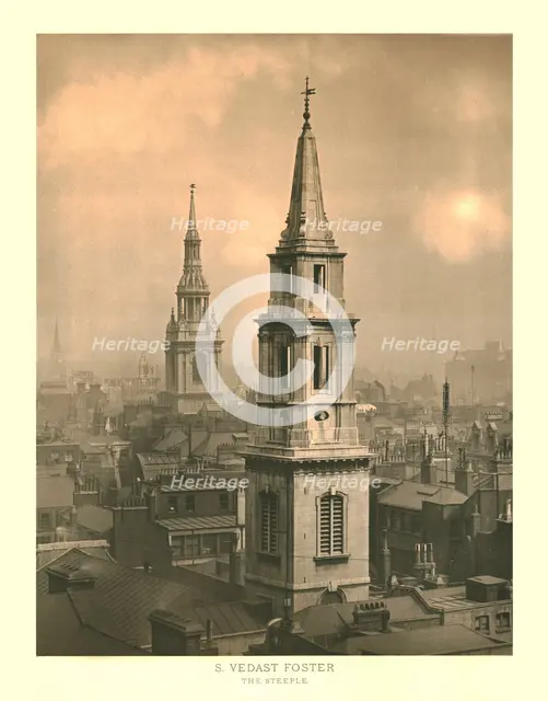 'St Vedast Foster, The Steeple', mid-late 19th century. Creator: Unknown.