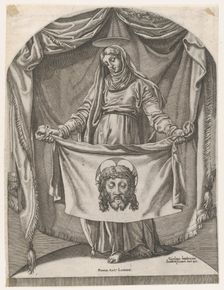 St. Veronica with the Sudarium, after Michelangelo, 1540-66., 1540-66. Creator: Nicolas Beatrizet