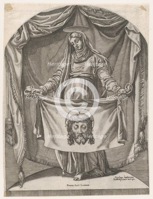 St. Veronica with the Sudarium, after Michelangelo, 1540-66., 1540-66. Creator: Nicolas Beatrizet.