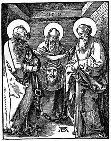 St Veronica with the Sudarium between St Peter and Paul 1510, (1936). Artist: Albrecht Dürer