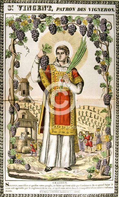 St Vincent, Spanish Christian martyr, 19th century. Artist: Anon
