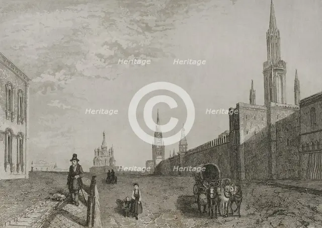St Vladimir gate, Red Square, Moscow, Russia, 1839. Creator: Augustin François Lemaitre.