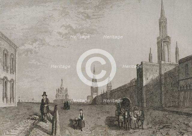St Vladimir gate, Red Square, Moscow, Russia, 1839. Creator: Augustin François Lemaitre.