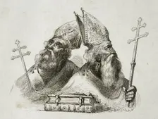 St Vrtanes patriarch and St Narses Claiensis, Armenian Apostolic Church, 1838. Creators: Hippolyte Lalaisse, Langlois