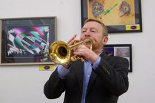 Stuart Henderson, Stuart Henderson Quartet, Clocktower Cafe Jazz Club, Croydon, London, April 2025. Creator: Brian O'Connor