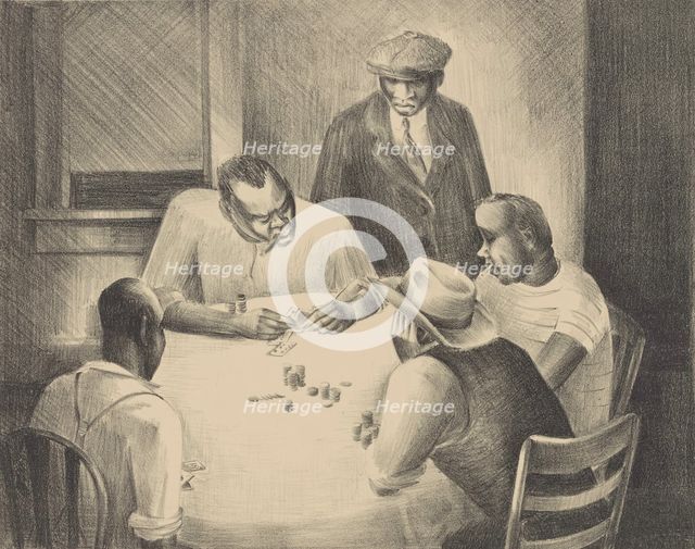 Stud Poker, ca.1935 - 1943. Creator: Charles Henry Alston.