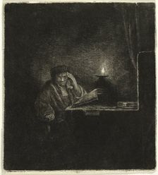 Student at a Table by Candlelight, 1642/65. Creator: Salomon Savery