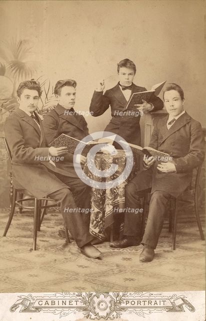 Student Ponomarev Nikolai Aleksandrovich with his friends, late 19th cent - early 20th cent. Creator: DN Mamonov.