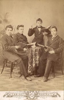 Student Ponomarev Nikolai Aleksandrovich with his friends, late 19th cent - early 20th cent. Creator: DN Mamonov